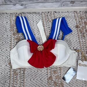 Hot Topic Sailor Moon Cosplay White Bikini Top Medium